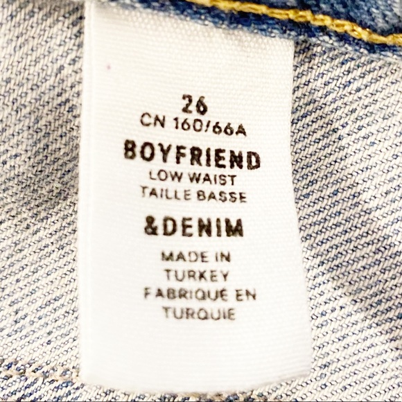 H&M | Boyfriend Low Waist Ripped Jeans Button Fly Straight Leg Sz. 26 - Picture 8 of 10